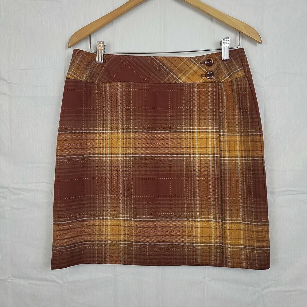 Y2K Tailor‎ B Moss Womens Brown Plaid Mini Academia Office Siren Preppy 10